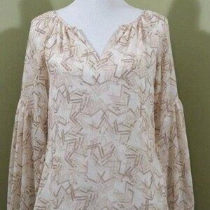 White House Black Market Pink & Beige Blouse